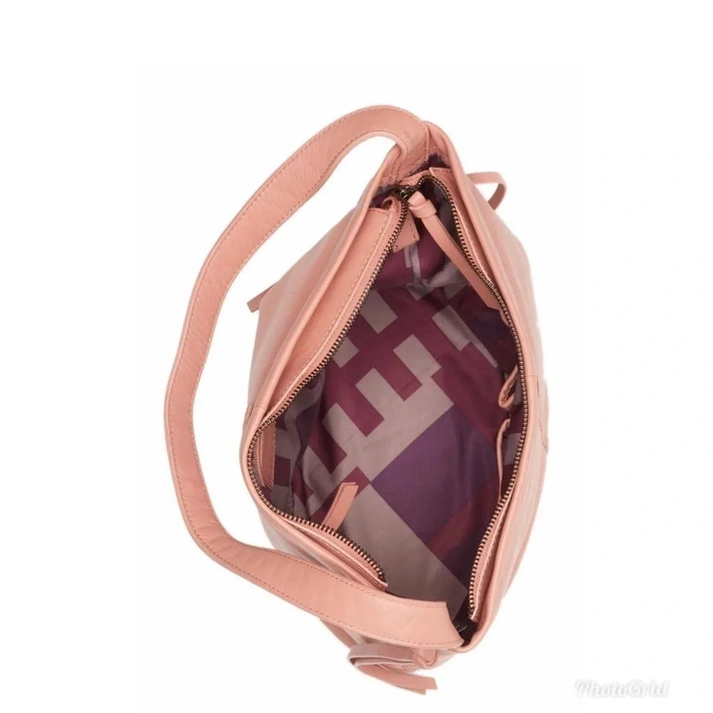 Kooba Limon Leather Hobo Pink Top Handle Bag
